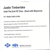 Justin Timberlake & Beyonce - Until The End Of Time